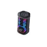 soundcore by Anker Rave 3 Party Speaker – 160W Geluidsvermogen – AI Vocale Verwijdering – One-Touch Karaoke – Inclusief 2 Draadloze Microfoons – Gitaar- en Bedrade Microfoonaansluiting – Beat-Synced HexaGlow Lichtshow – Tot 12 Uur Speeltijd