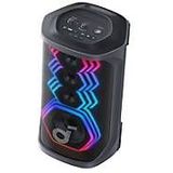 soundcore by Anker Rave 3 Party Speaker – 160W Geluidsvermogen – AI Vocale Verwijdering – One-Touch Karaoke – Inclusief 2 Draadloze Microfoons – Gitaar- en Bedrade Microfoonaansluiting – Beat-Synced HexaGlow Lichtshow – Tot 12 Uur Speeltijd