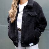 UGG - Frankie - Fleece Jas - Zwart - 100% Polyester - Met Klepzakken