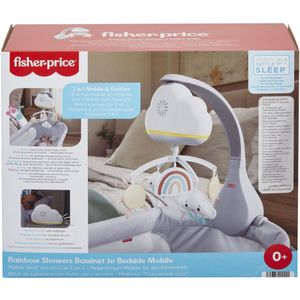 Fisher-Price - Mobiel regenboog 2 in 1 - Muziek nachtlampje - Rustgevende melodieën en geluiden - Pluche hangende elementen - Cadeau vanaf de geboorte, HBP40