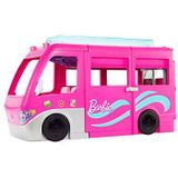 Barbie - Droomcamper Barbie auto - Speelset met Barbie meubels en glijbaan