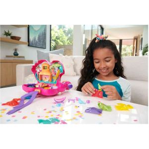 Polly Pocket HJN76 Flamingo Party Grote speelset met 26 accesoires, Pop + Swap, Tropical Party Speelgebieden: palmglijbaan, schommel, watergebied en meer, vanaf 4 jaar