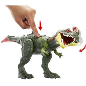Mattel Jurassic World HLP25 Sinotyrannus beweegbaar figuur, grote dinosaurus met aanvalsbeweging en traceerapparaat, fysiek en digitaal spel, speelgoed voor kinderen, vanaf 3 jaar, HLP25
