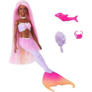 Barbie Zeemeerminpop - Met roze haar - 38 cm - Barbiepop