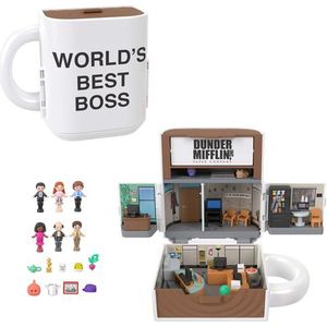 Mattel - Polly Pocket x The Office - Verzamelfiguurset - 6 Personages - 9 Accessoires