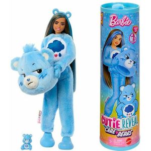 Barbie Cutie Reveal Pop en Accessoires, Troetelbeertjes Serie, Modepop met Pluchen Brombeertjespak en 10 Verrassingen, waaronder Kleurverandering en Minibeertje, JCN96