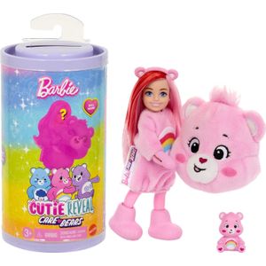 Barbie Cutie Reveal Chelsea Pop en Accessoires, Troetelbeertjes Serie, Kleine Pop met Pluchen Pak en 6 Verrassingen (Stijlen Kunnen Variëren), JCN97