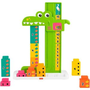 Fisher-Price Een Krokodil Erbij, Leerzaam Speelgoed voor Peuters en Kleuters, Tellen met 10 Stapelblokken, voor Kinderen Vanaf 3 Jaar, JCT13