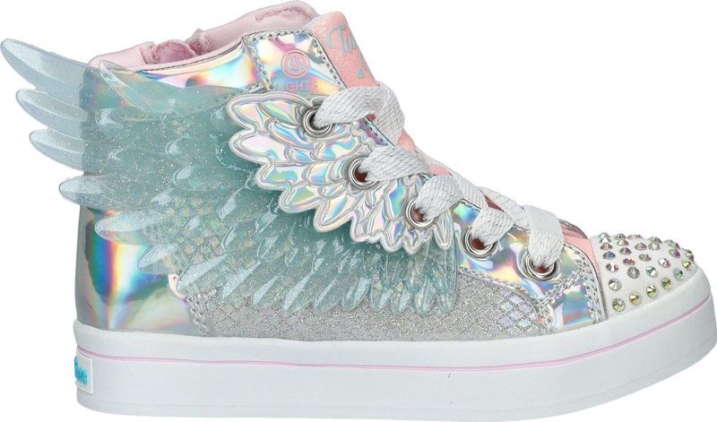 Skechers Twi Lites Unicorn Wings Meisjes Sneakers Zilver/Roze