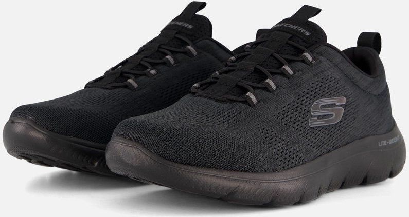 Skechers - Louvin - Mocassin - Zwart - Ademend - Gemengde Krijgskunst