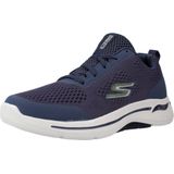 Skechers Go Walk Arch Fit idyllische sneakers voor heren, 49,5 EU Ancho, Navy Textiel Synthetische Gouden Trim, 39.5 EU
