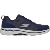 Skechers Go Walk Arch Fit idyllische sneakers voor heren, 49,5 EU Ancho, Navy Textiel Synthetische Gouden Trim, 39.5 EU