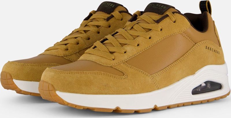 Skechers - Uno Stacre - Sneakers - Lichtbruin - Luchtkamerzool - Vetersluiting