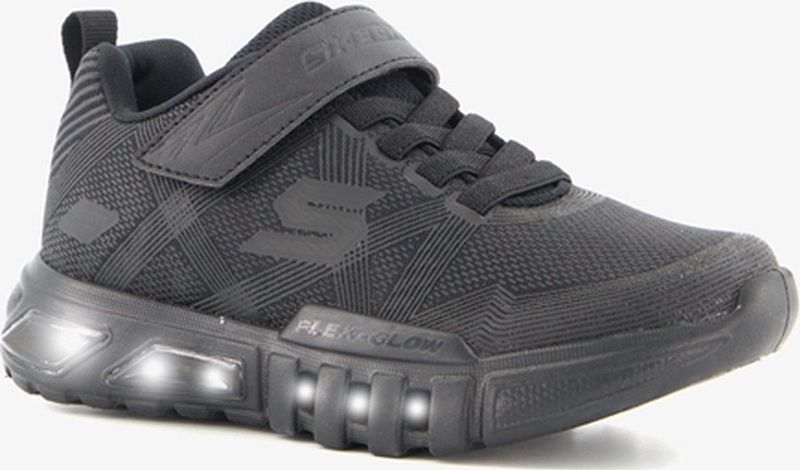 Skechers - Sneakers - Zwart - Casual schoenen - Elastische Vetersluiting met Klittenbandstrap