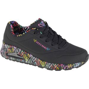 Skechers Uno-Loving Love 155506-BBK Vrouwen Zwart Sneakers