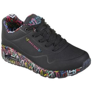Skechers Uno - Loving Love Dames Sneakers - Black/Black - Maat 39