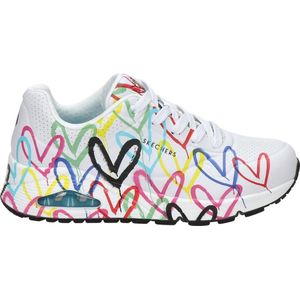 Skechers - Uno Trainers - Veelkleurig Wit - Synthetisch Durabuck - Veters