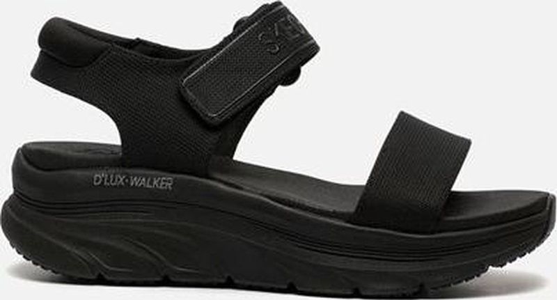 Skechers - D'Lux Walker Sandalen - New Block Zwart - Stof - Klittenband