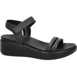 Ecco Flowt Wedge sandalen met sleehak zwart
