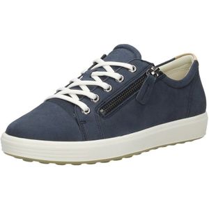 Ecco Soft 7 W Veterschoenen blauw Textiel - Dames - Maat 37