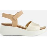 Ecco Flowt Wedge Cork Sandalen beige Nubuck - Dames