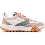 Ecco - Retro Sneakers - Zwart - Textiel en Leer