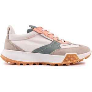 Ecco - Retro Sneakers - Zwart - Textiel en Leer