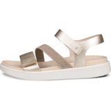 ECCO-Flowt W-Sandaal-Pure White Gold-100% Leer-Lichtgewicht Zool