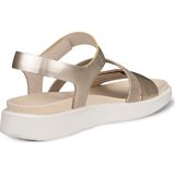 ECCO-Flowt W-Sandaal-Pure White Gold-100% Leer-Lichtgewicht Zool