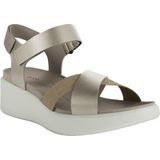 ECCO - Women Flowt Wedge Lx W Cross Strap - Slipper - Pure White Gold - Leer
