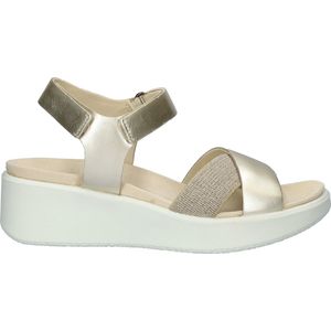 ECCO - Women Flowt Wedge Lx W Cross Strap - Slipper - Pure White Gold - Leer