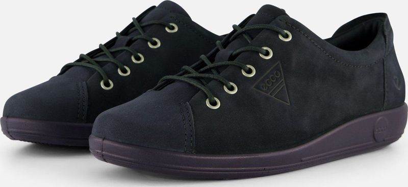 Ecco - Soft 2.0 - Damesschoenen - Blauw - Leer - Uitneembaar Voetbed