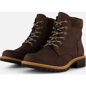 Ecco - Elaina - Veterboots - Donkerbruin - Leer - Synthetische Voering