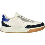 Ecco - Street Court - Sneaker - Wit Blauw - Leer - DriTan Technologie