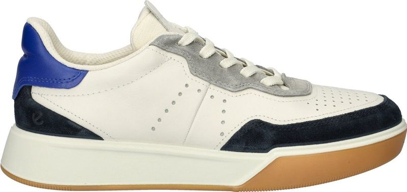 Ecco - Street Court - Sneaker - Wit Blauw - Leer - DriTan Technologie