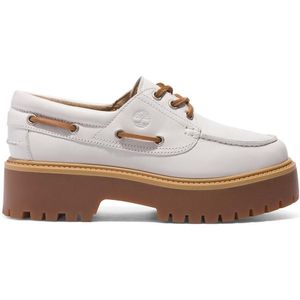 Leren derby's met sleehak Stone Street TIMBERLAND. Leer materiaal. Maten 36. Wit kleur