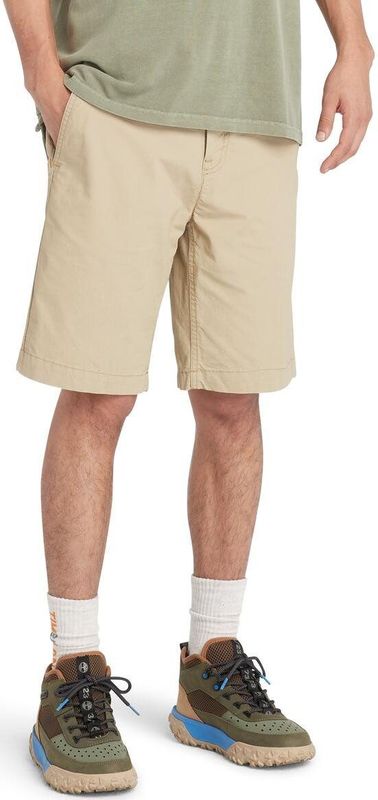 Timberland - Claremont Poplin Chino Short - Kleur: Beige - Materiaal: 98% Katoen, 2% Elastaan