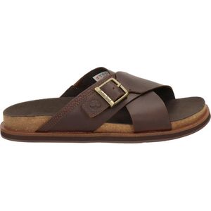 Timberland - Amalfi Vibes Cross Slide - Slipper - Dk Brown Full Grain - Volnerfleer