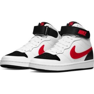 Nike Court Borough Mid 2 sneakers voor heren, White University Red Black, 18.5 EU