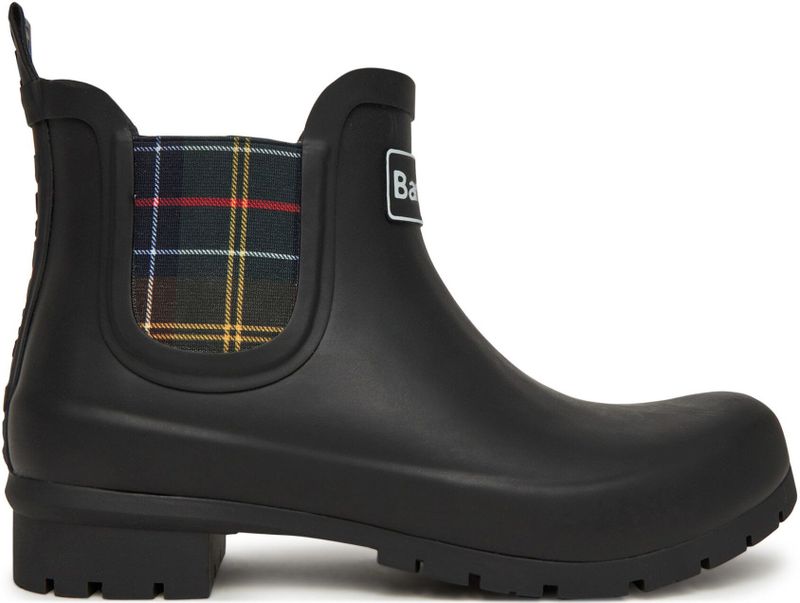 Barbour - Kingham - Regenlaars - Zwart - 100% Rubber - Katoenen Voering