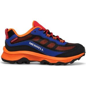 Merrell Uniseks Moab Speed Low WTRPF wandelschoenen voor kinderen, Blauw Zwart Oranje, 30 EU