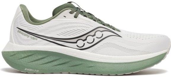 Saucony Ride 18 Neutralschuh Herren - Weiß, Oliv, Größe 45