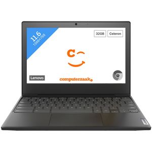 Lenovo IdeaPad 3 Chromebook, Laptop van 11"" Full-HD TN (Intel Celeron N4020, 4GB RAM, 64GB eMMC, UMA, ChromeOS), Onyx black - QWERTY Nederlands Toetsenbord