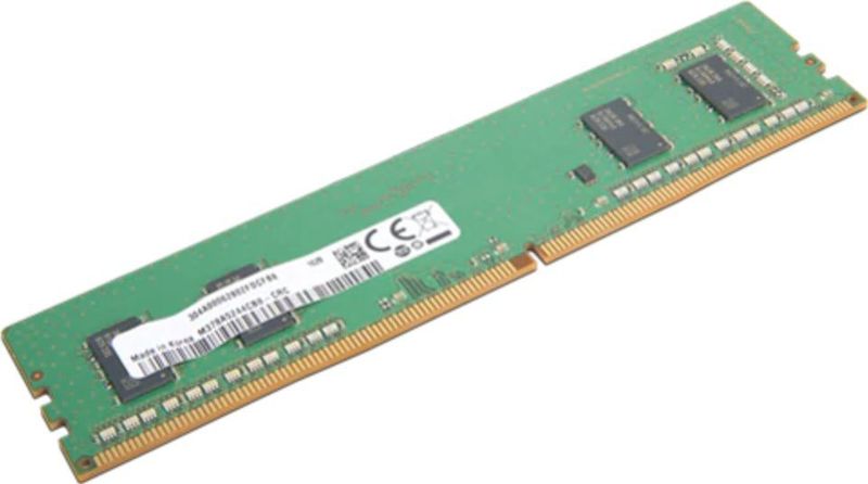 Lenovo - DDR4 - module - 8 GB - DIMM 288-PIN - 2933 MHz / PC4-23400 - 1.2 V - niet-gebufferd - niet-ECC - CRU - groen - voor ThinkCentre M70s 11DB, 11DC, 11EW; M70t 11D9, 11DA, 11EU; M80s 11CU, 11CV, 11EM, 11EN; M80t 11CS, 11CT, 11EK, 11EL; M90s 11D1, 11D
