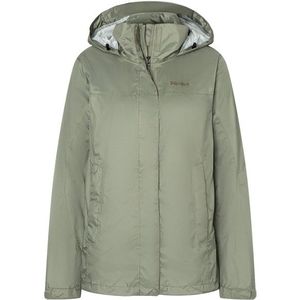 Marmot Wm's Precip Eco jas S23 waterdicht, licht met capuchon, waterdicht, winddicht, winddicht en ademend, ideaal voor hardlopen en wandelen voor dames (1 stuk), Vetiver