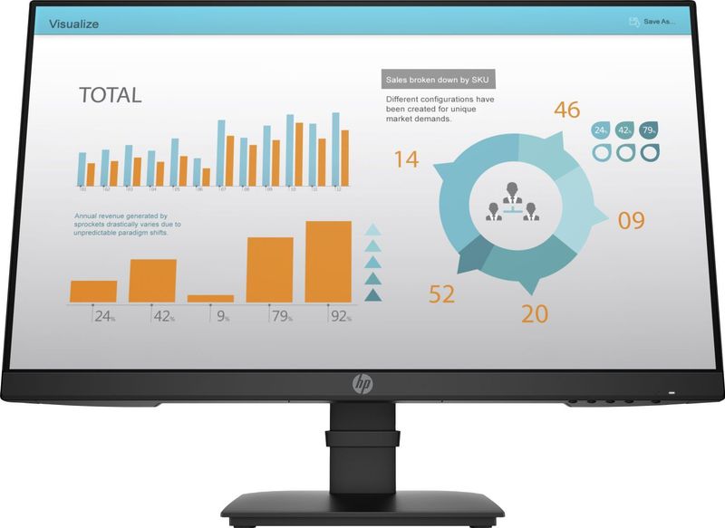 HP P24 G4 (1920 x 1080 Pixels, 23.80"), Monitor, Zwart