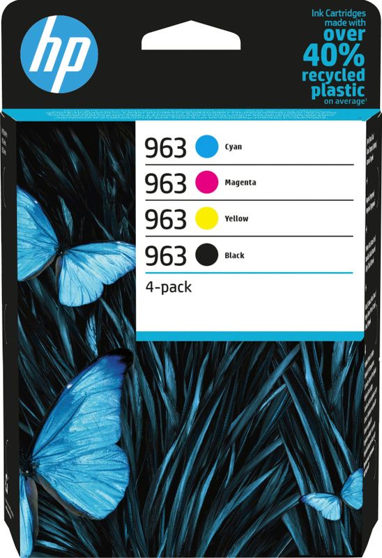 HP 963 4-Pack CMYK(4) Original Ink Cartridge Combo inktcartridge 5 stuk(s) Origineel Normaal rendement Zwart, Cyaan, Magenta, Geel
