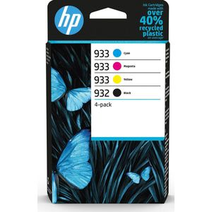 HP 933 4-Pack CMY(3)/932 Black Original Ink Cartridge Combo inktcartridge 4 stuk(s) Origineel Normaal rendement Zwart, Cyaan, Magenta, Geel