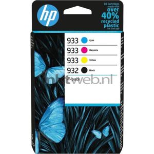 HP 933 4-Pack CMY(3)/932 Black Original Ink Cartridge Combo inktcartridge 4 stuk(s) Origineel Normaal rendement Zwart, Cyaan, Magenta, Geel