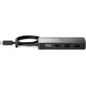 HP 235N8AA (USB C), Docking station + USB-hub, Zwart